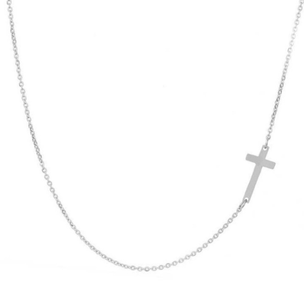 SILVER Cross Choker